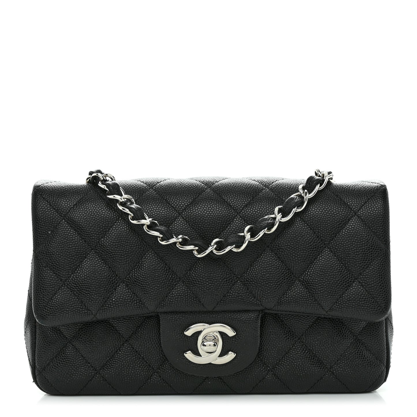Caviar Quilted Mini Rectangular Flap Black
