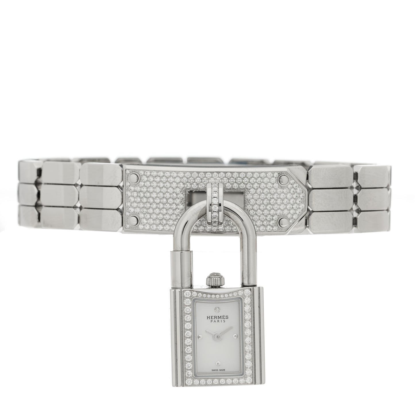 Stainless Steel Diamond Pave 16mm Kelly Quartz Watch