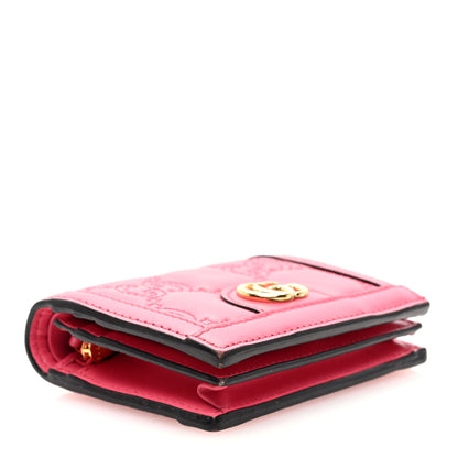 Gucci Calfskin GG Matelasse Card Case Wallet Rhodamine Pink 4 of 7