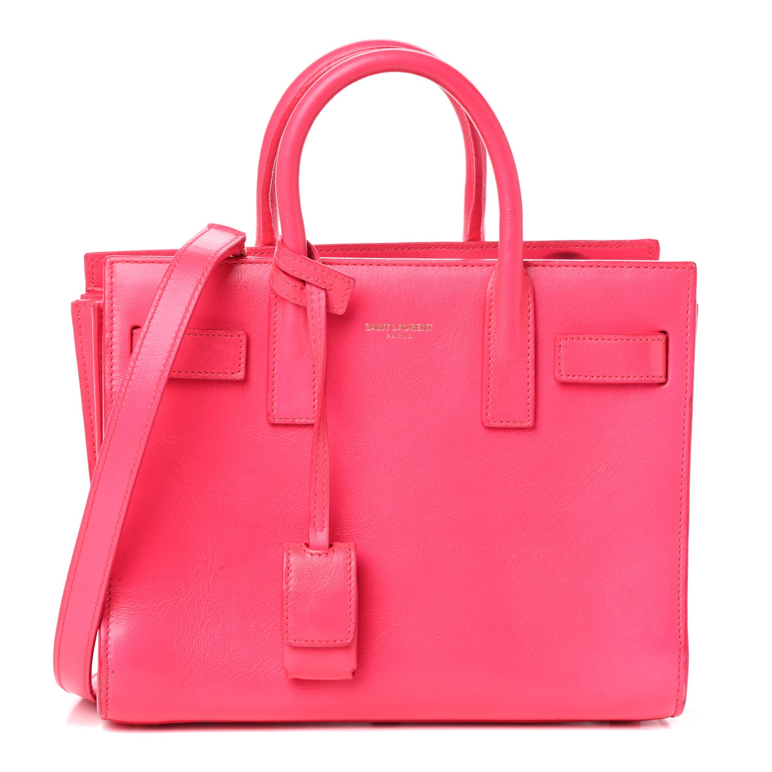 Saint Laurent Calfskin Nano Sac De Jour Fluo Pink 1 of 10