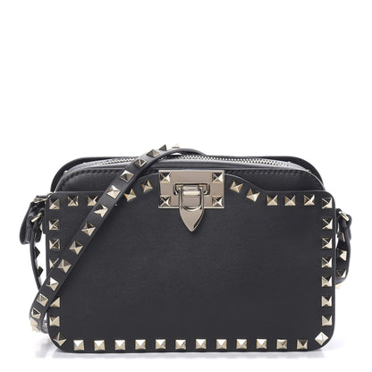 Valentino Garavani Vitello Rockstud Flip Lock Camera Crossbody Bag Black 1 of 10