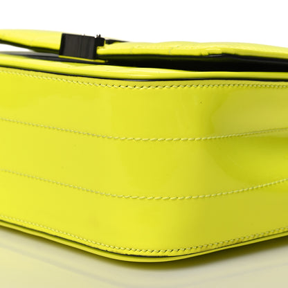 Saint Laurent Patent Matelasse Monogram Small Vicky Chain Bag Neon Yellow 10 of 12