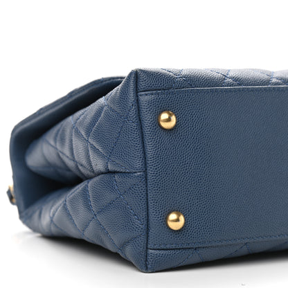 Chanel Caviar Quilted Small Coco Handle Flap Blue 8 of 13