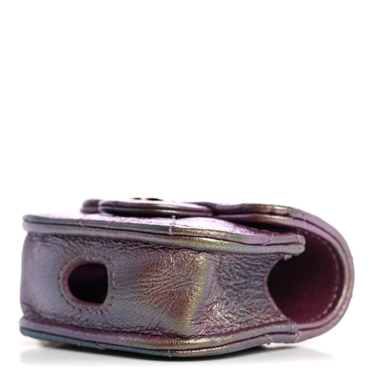 Iridescent Lambskin Quilted Airpods Pro Case Purple
