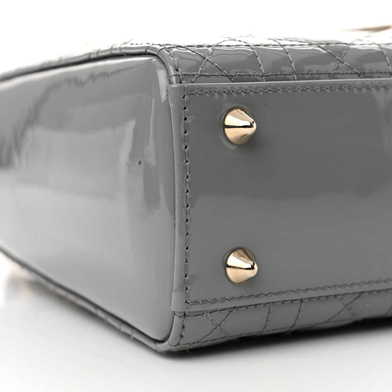 Christian Dior Patent Cannage Small Lady Dior Grey 9 of 14