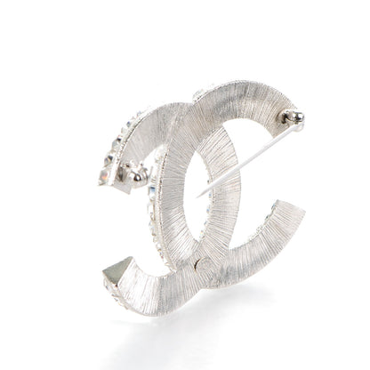 Chanel Baguette Crystal CC Brooch Silver 3 of 5