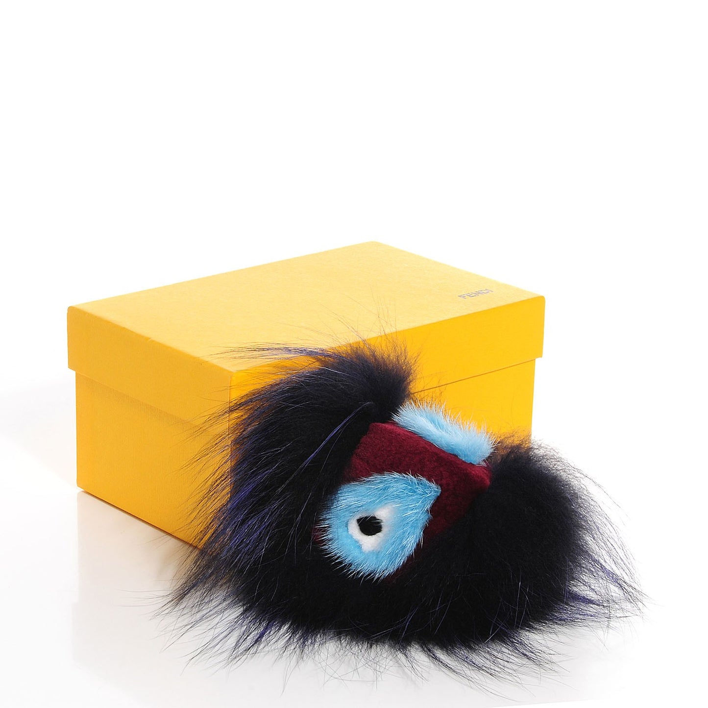 Mink Fox Rabbit Fur Vitello Flamingo Furme Monster Bag Charm Viola Multicolor Black