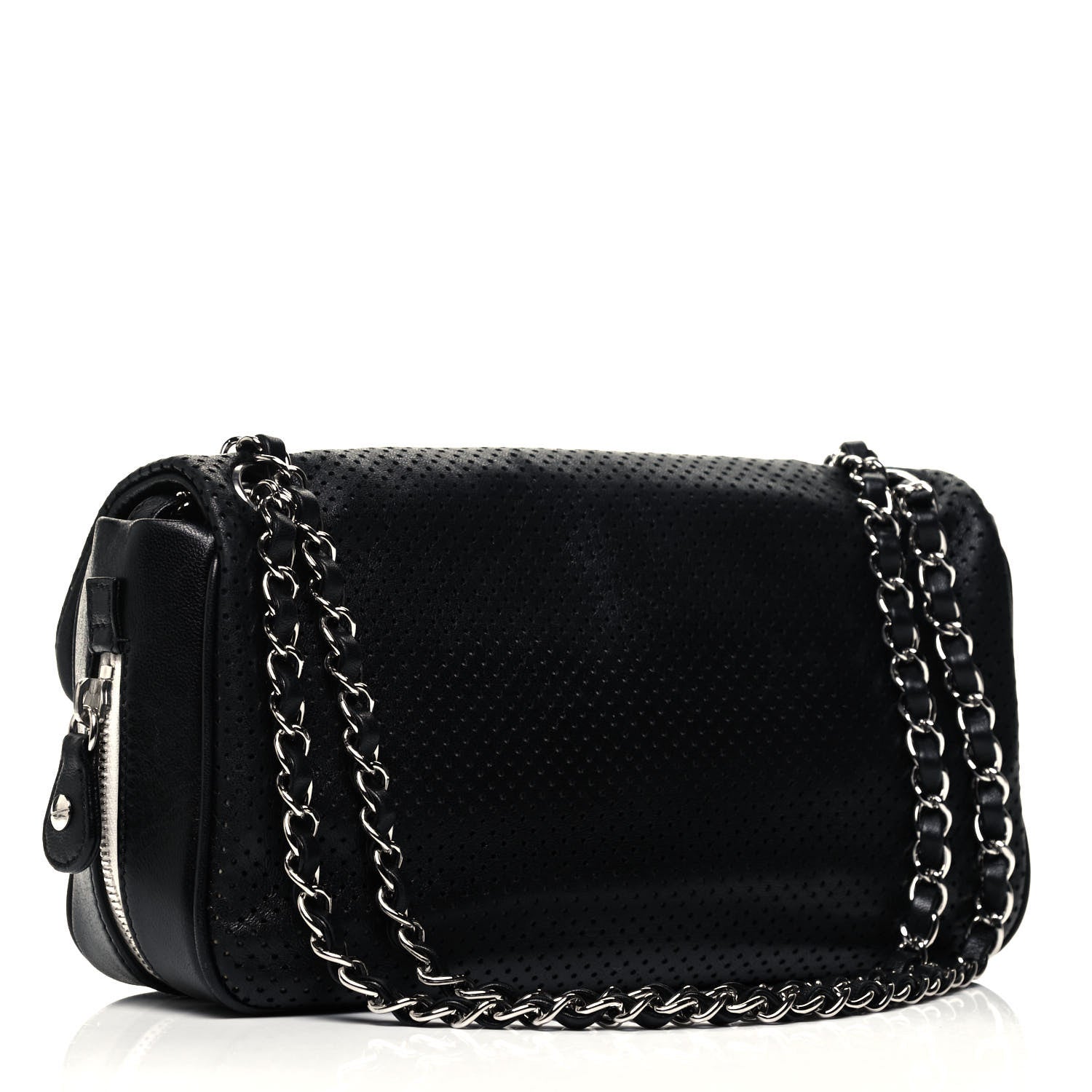 Chanel Lambskin Perforated Medium Baseball Spirit Flap Black 3 of 9