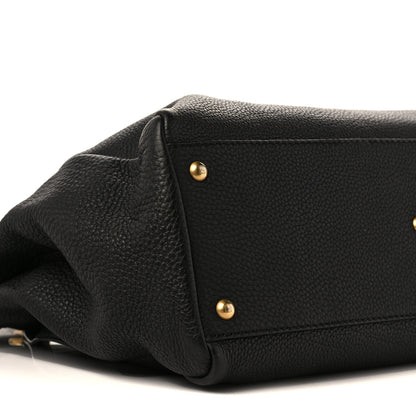 Fendi Cuoio Romano Selleria Large Peekaboo Iconic Satchel Black Moro 7 of 8
