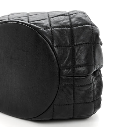 Chanel Lambskin Quilted Drawstring Bag Black 10 of 11