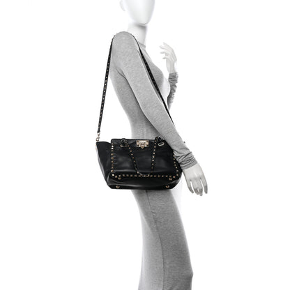 Valentino Garavani Vitello Small Rockstud Tote Black 2 of 10