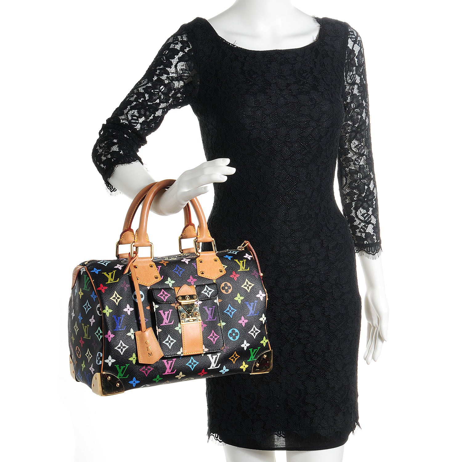 Louis Vuitton Monogram Multicolor Speedy 30 Black 2 of 11