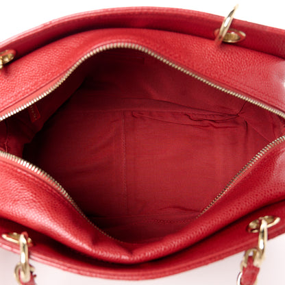 Chanel Caviar Quilted Petit Timeless Shopping Tote PTT Red 5 of 11
