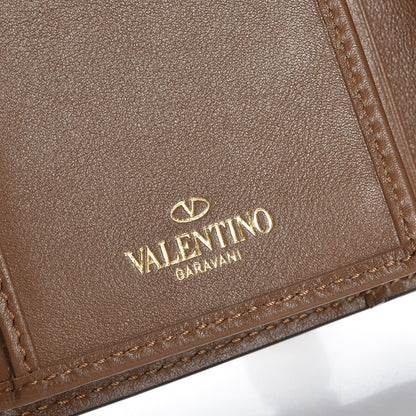 Valentino Garavani Calfskin Rockstud Flap Wallet Brown 7 of 10