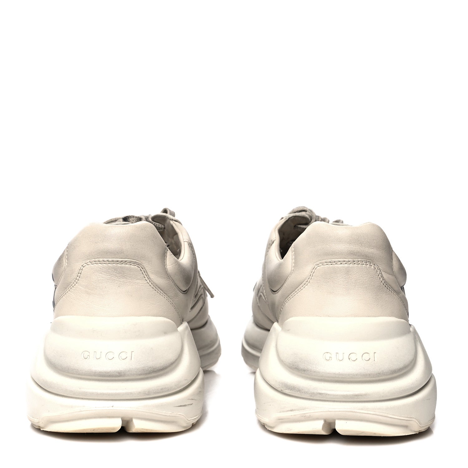 Gucci Calfskin Mouth Print Mens Rhyton Sneakers 11 Ivory 5 of 9