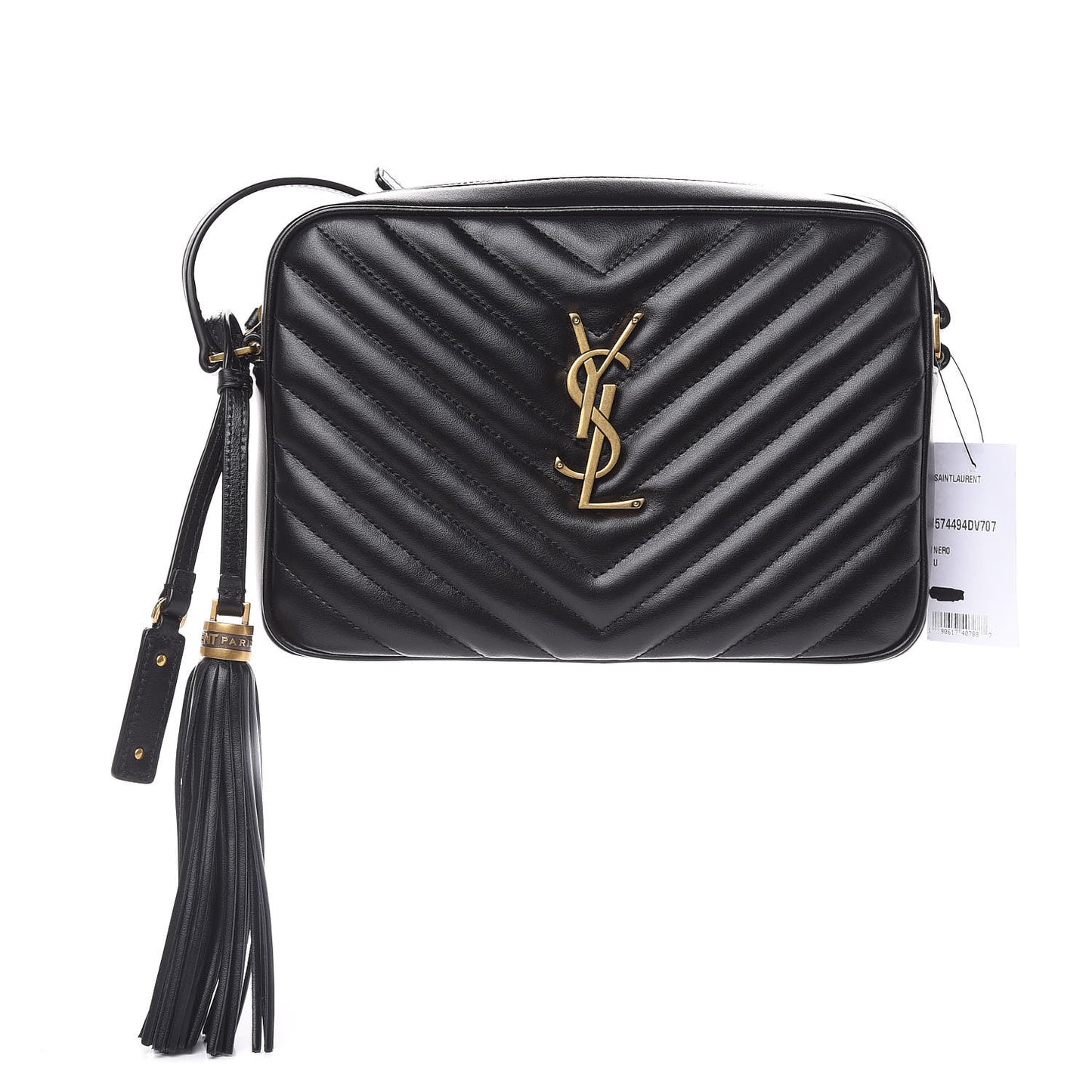 Calfskin Matelasse Monogram Lou Camera Bag Black