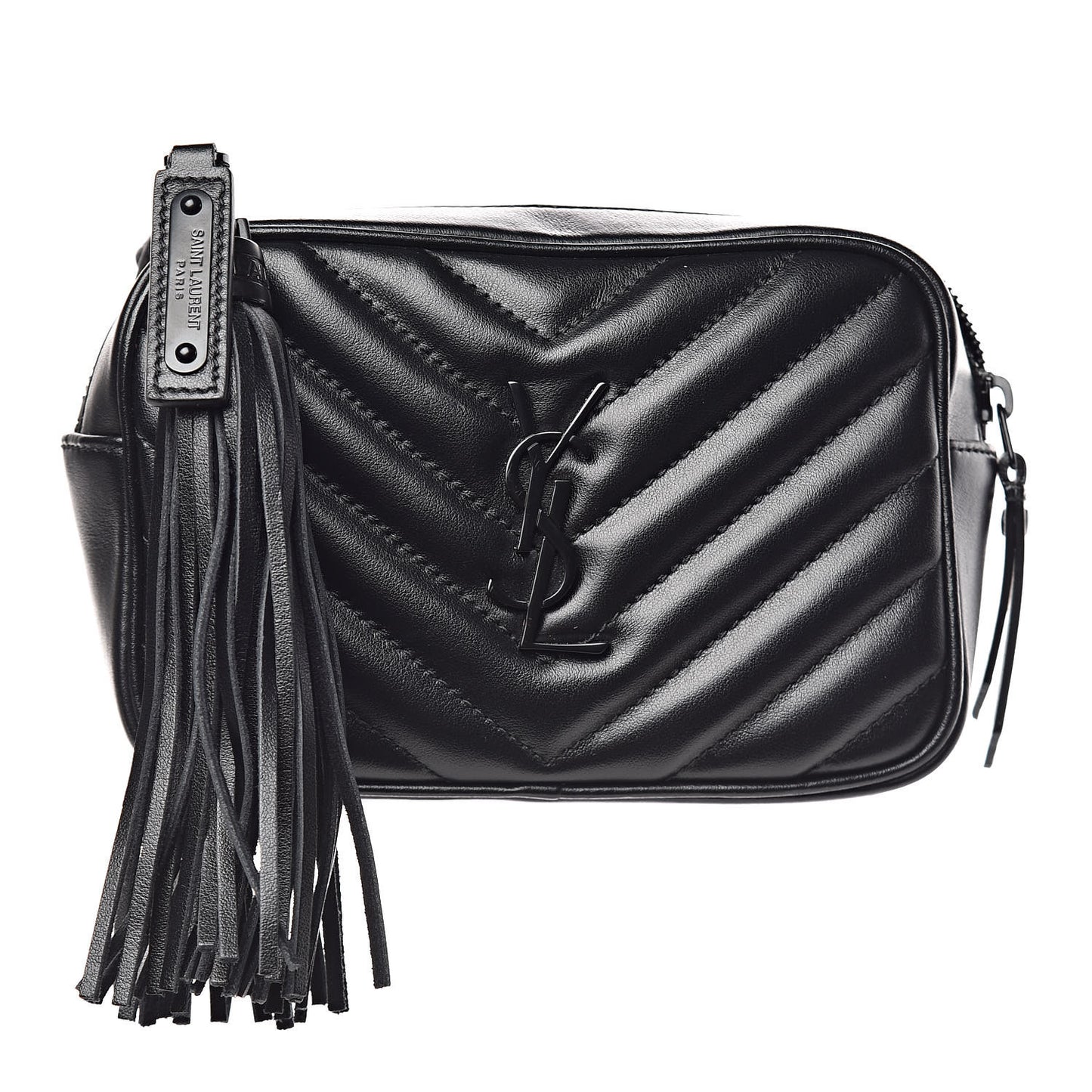 Calfskin Matelasse Monogram Lou Belt Bag Black