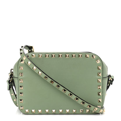 Valentino Garavani Calfskin Rockstud Camera Crossbody Bag Powder Green 1 of 10