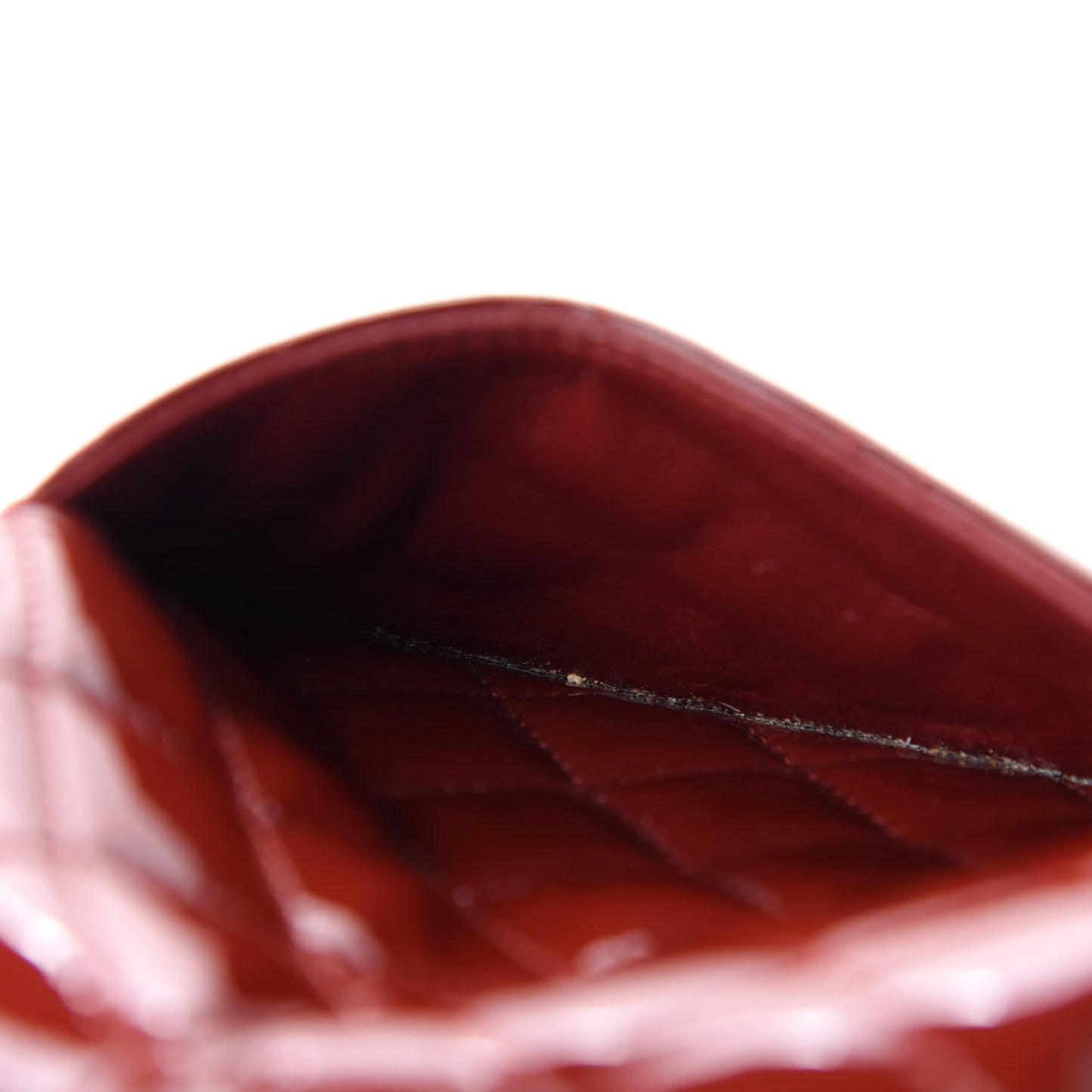 Patent Quilted Mini Square Flap Red