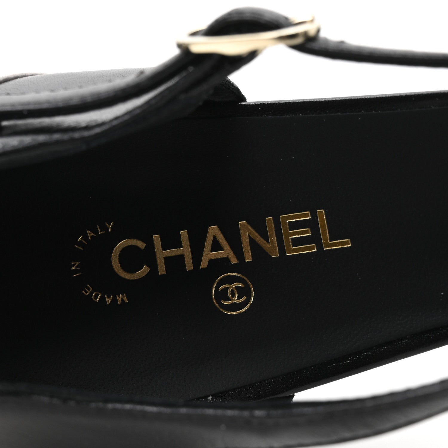 Chanel Lambskin Mary Jane Pumps 39 Black White 8 of 10