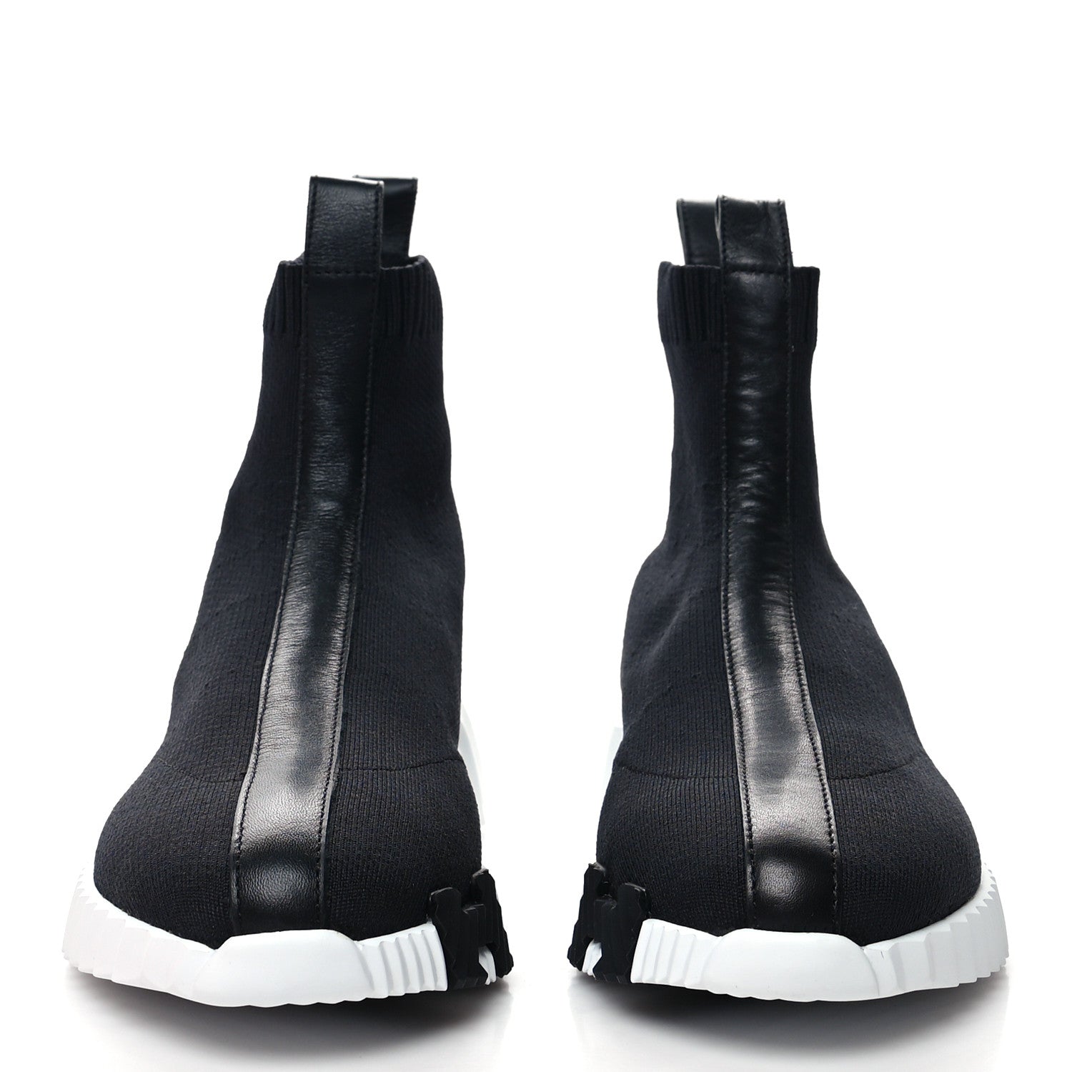 Hermes Technical Canvas Goatskin Fun Sneakers 39 Black White 2 of 8