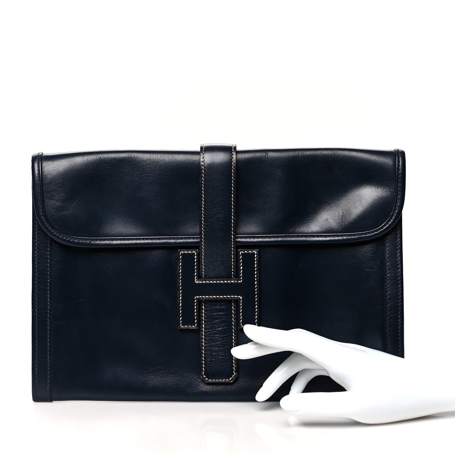 Hermes Box Jige PM Clutch Indigo 2 of 9
