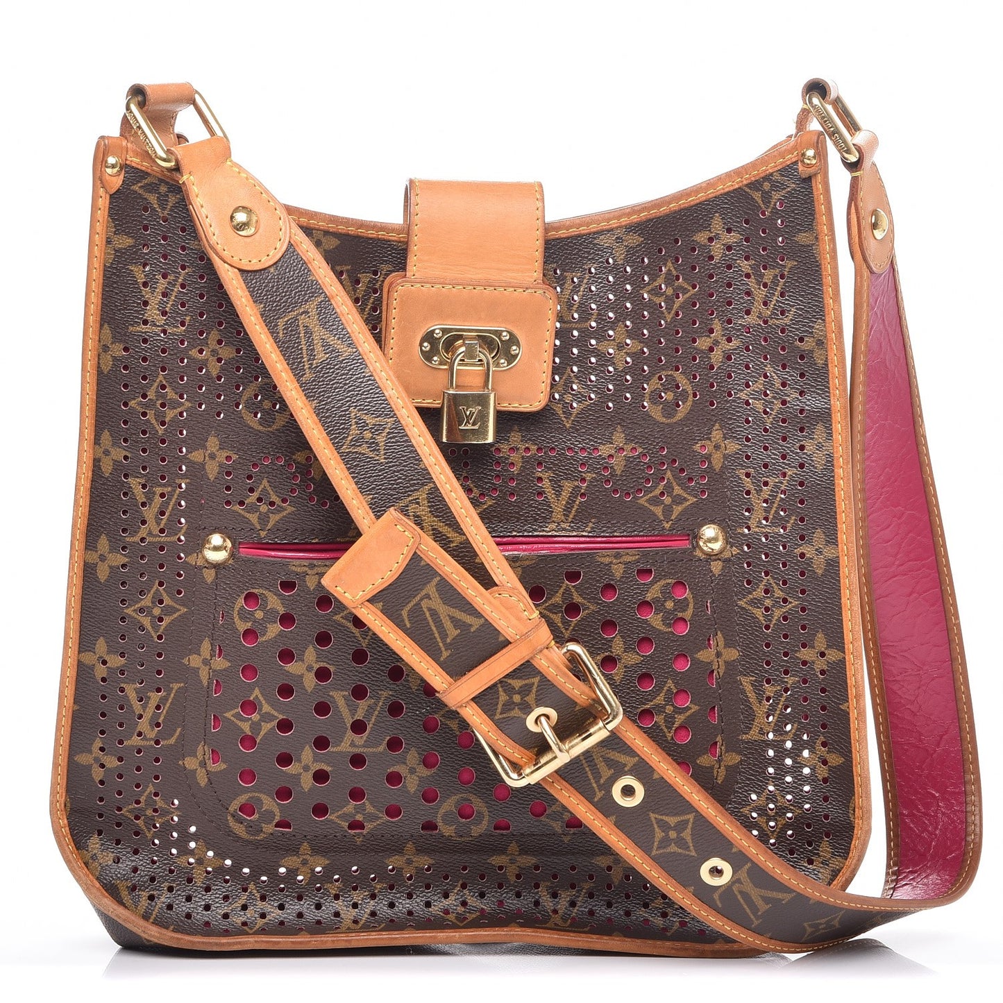 Monogram Perforated Musette Fuchsia