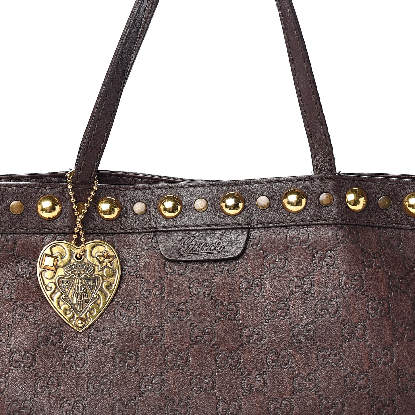 Guccissima Large Babouska Vertical Shopping Tote Dark Brown