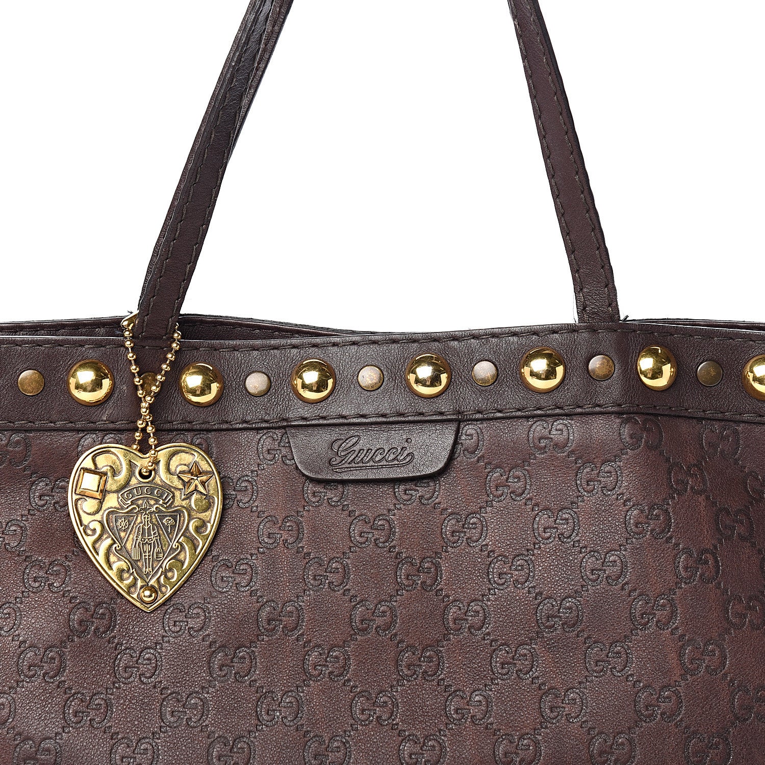 Gucci Guccissima Large Babouska Vertical Shopping Tote Dark Brown 11 of 11