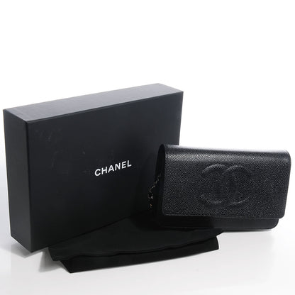 Chanel Caviar Wallet on Chain WOC Black 5 of 10
