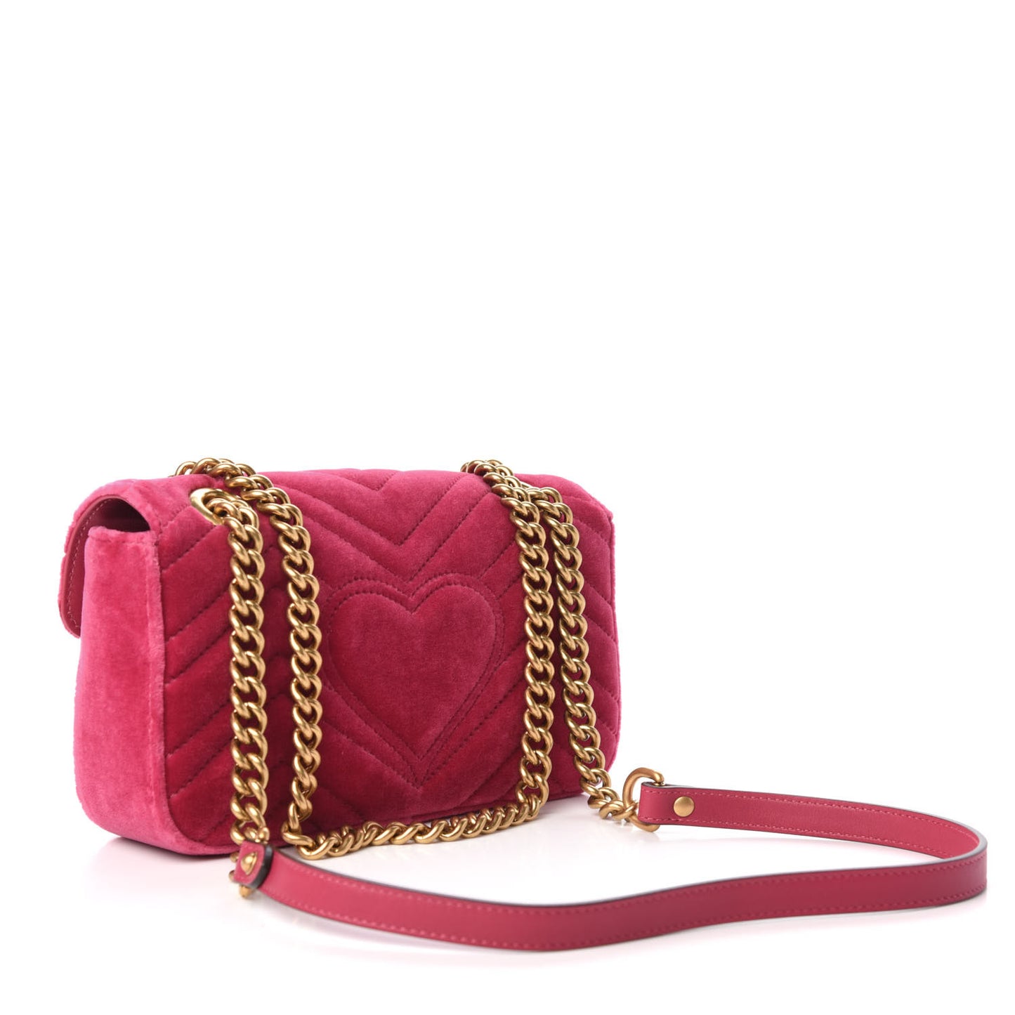 Velvet Matelasse Mini GG Marmont Shoulder Bag Light Raspberry Rose