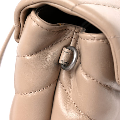 Saint Laurent Calfskin Y Quilted Monogram Toy Loulou Crossbody Bag Latte 14 of 15