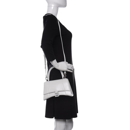 Balenciaga Shiny Box Calfskin Tonal B Small Hourglass Top Handle Bag White 2 of 11