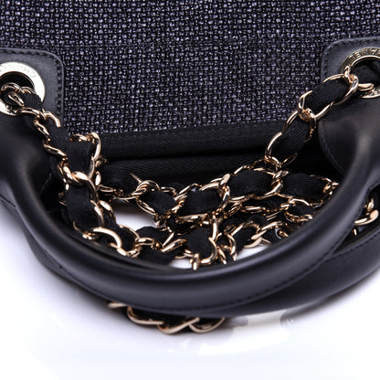 Chanel Woven Straw Raffia Medium Deauville Tote Navy 14 of 14
