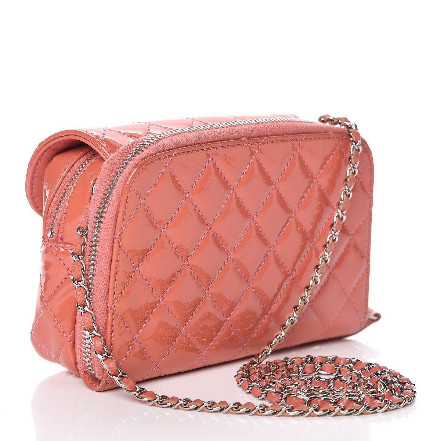 Patent Brilliant Mini Flap WOC Bag Pink