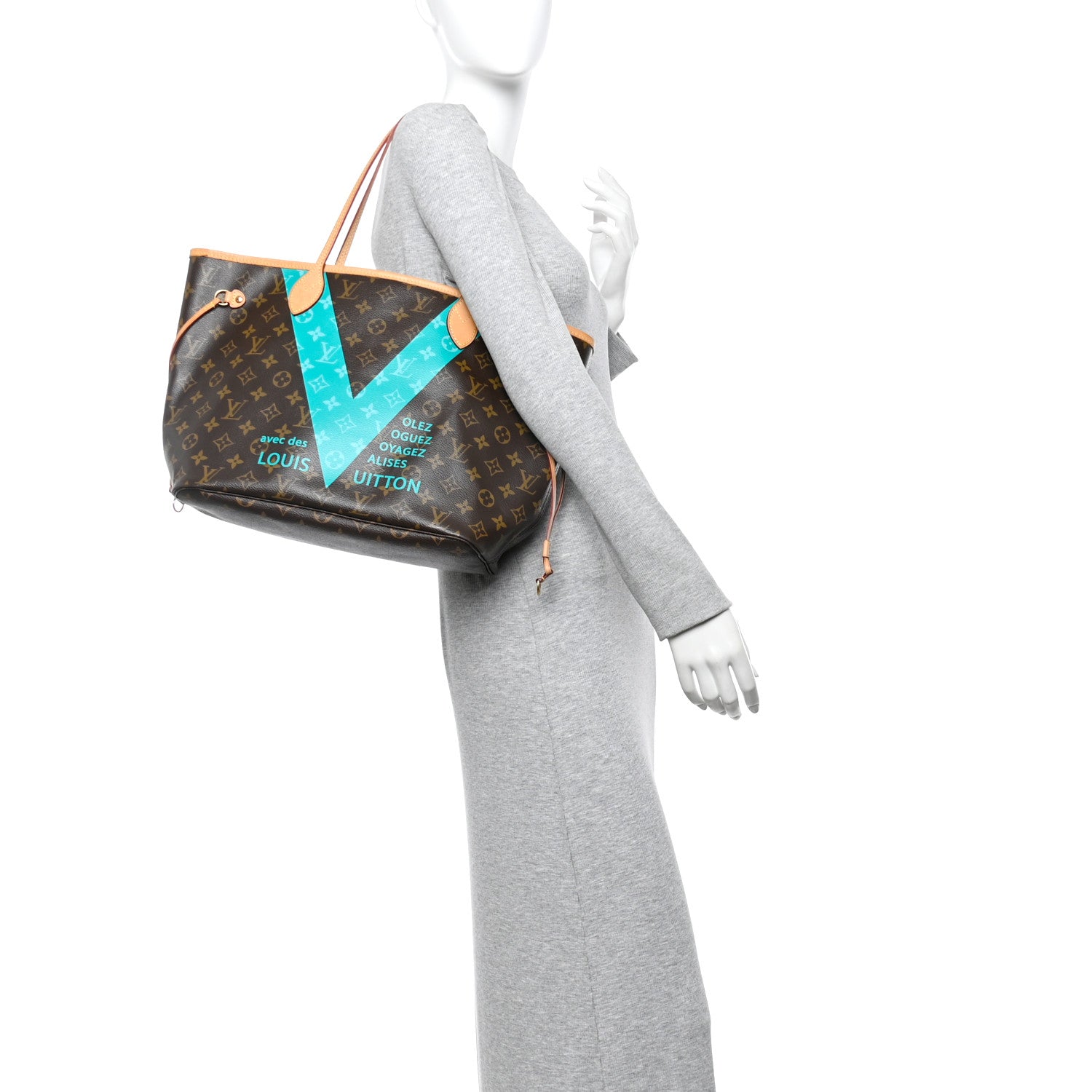 Louis Vuitton Monogram V Neverfull MM Turquoise 2 of 14