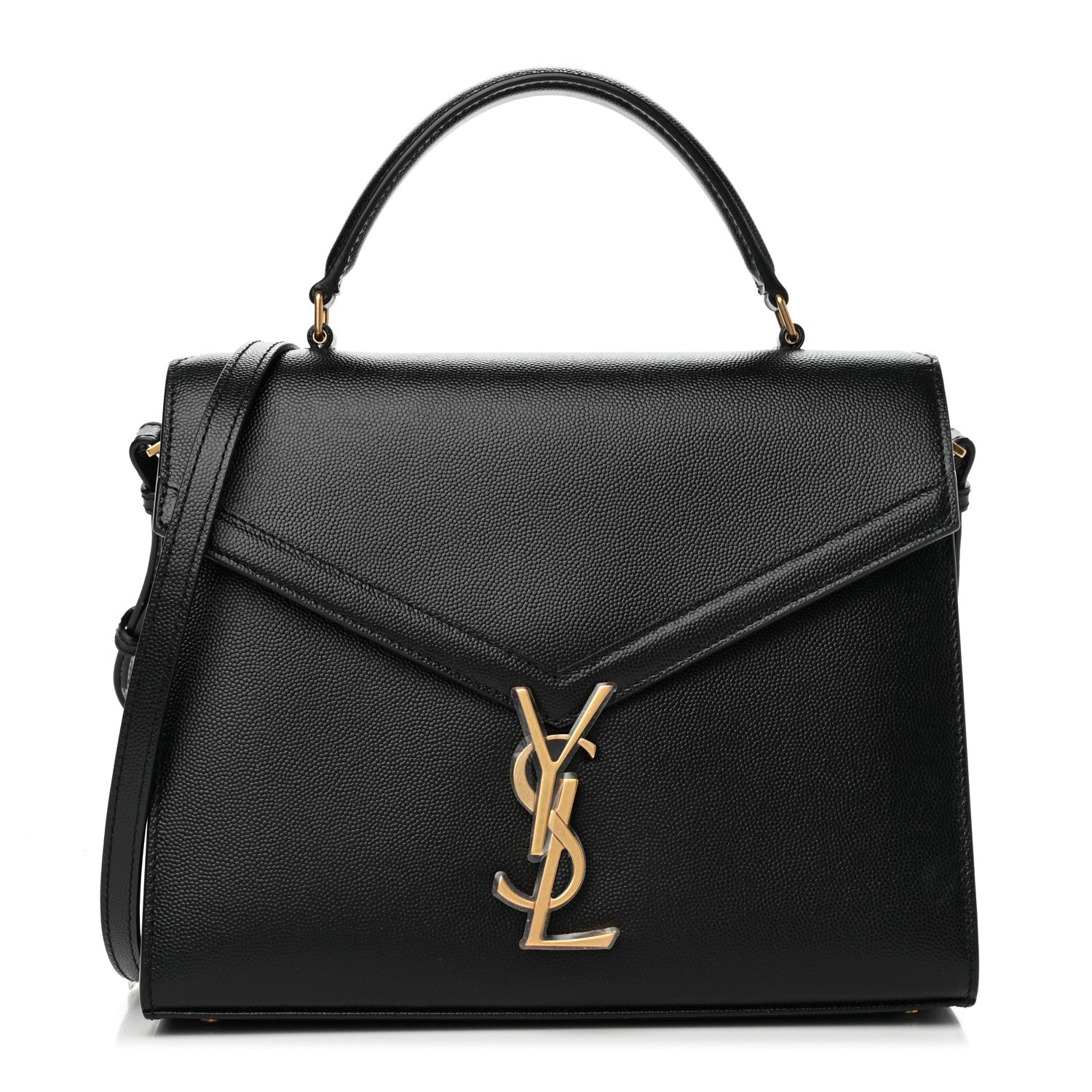 Saint Laurent Grain de Poudre Medium Classic Monogram Cassandra Top Handle Black 1 of 7