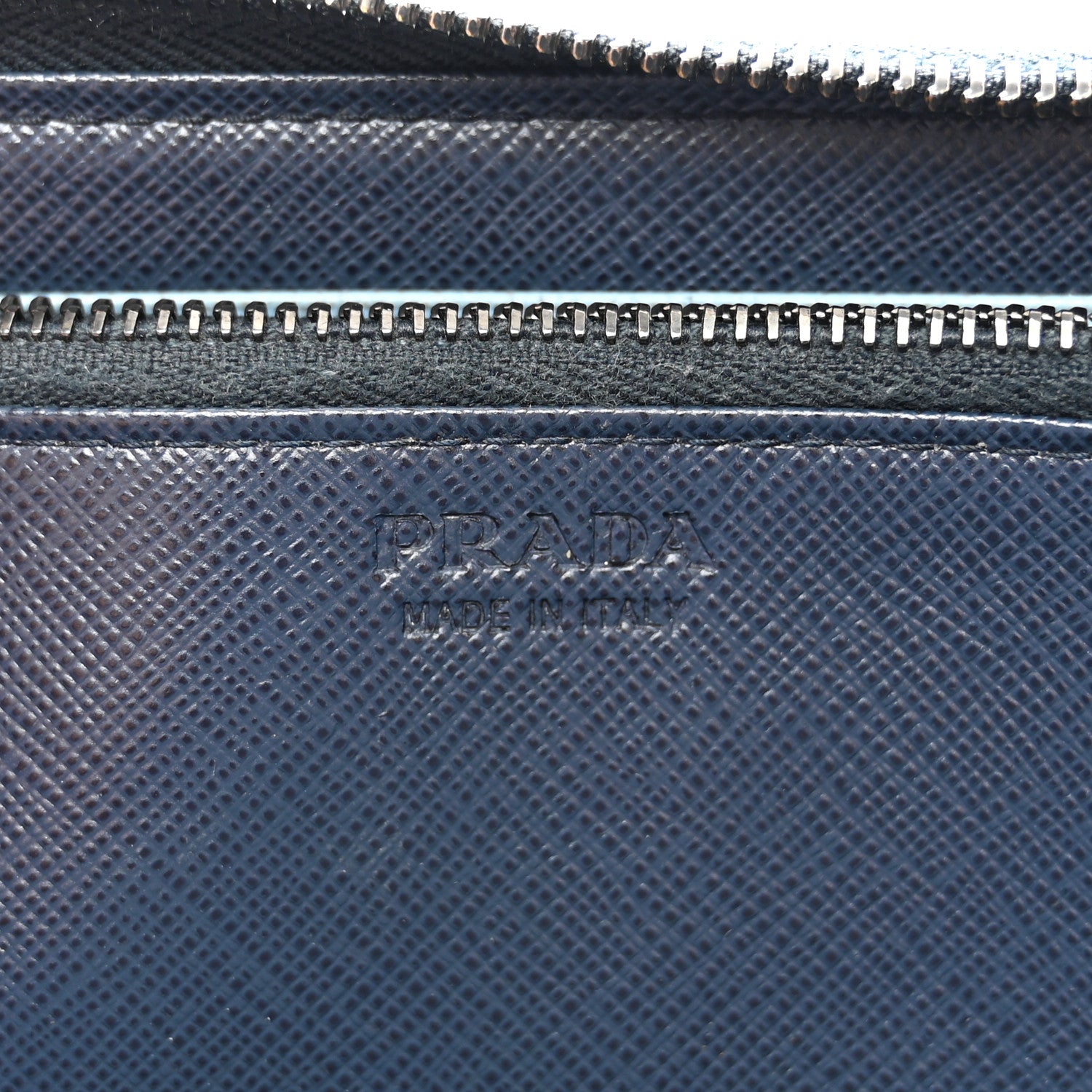 Prada Saffiano Zip Around Wallet Baltico 6 of 11