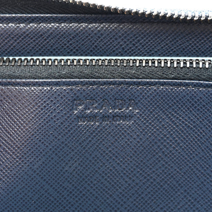 Prada Saffiano Zip Around Wallet Baltico 6 of 11