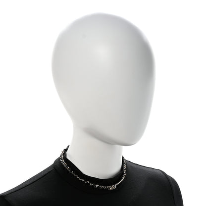 Chanel Metal Lambskin Crystal CC Choker Necklace Black Gold 2 of 7