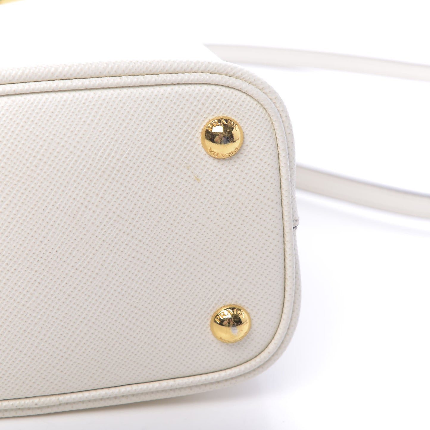 Saffiano Cuir Calfskin Small Panier Bucket Bag White Black