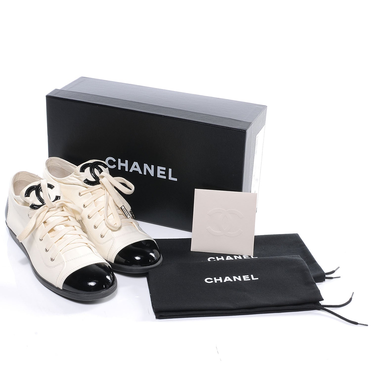Chanel Leather Patent Cap Toe CC Sneakers 40.5 7 of 7
