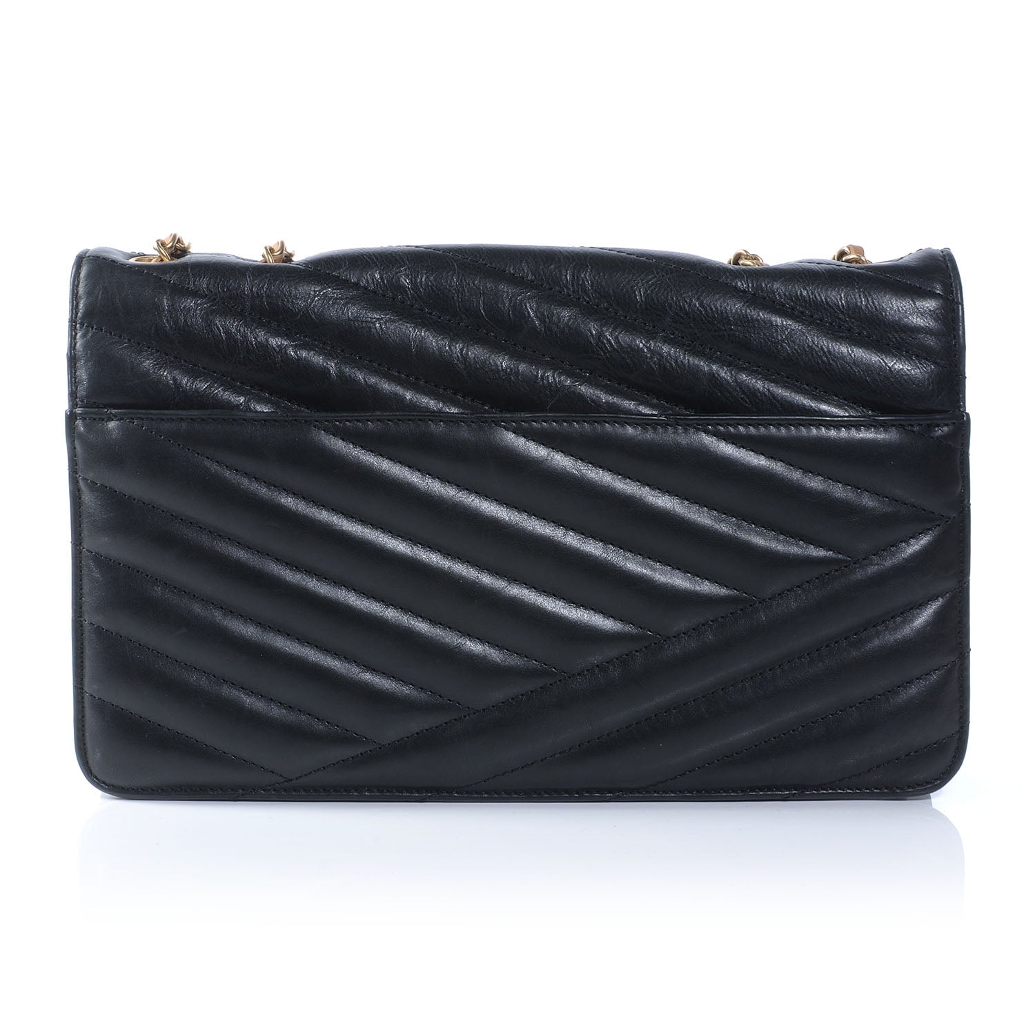 Chanel Calfskin Chevron Quilted Gabrielle Flap Black 4 of 10