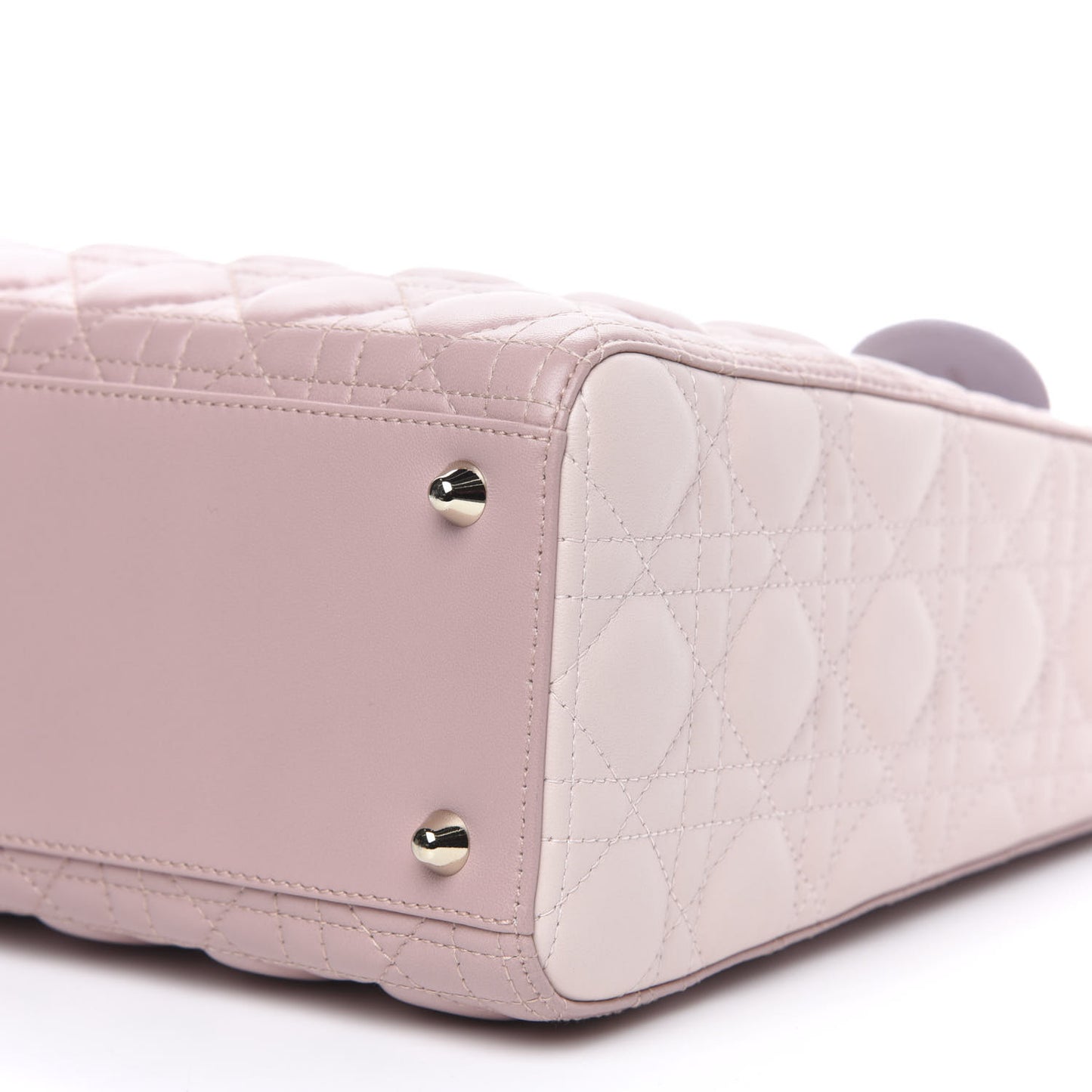 Lambskin Cannage Large Tri-Color Lady Dior Rose Pale