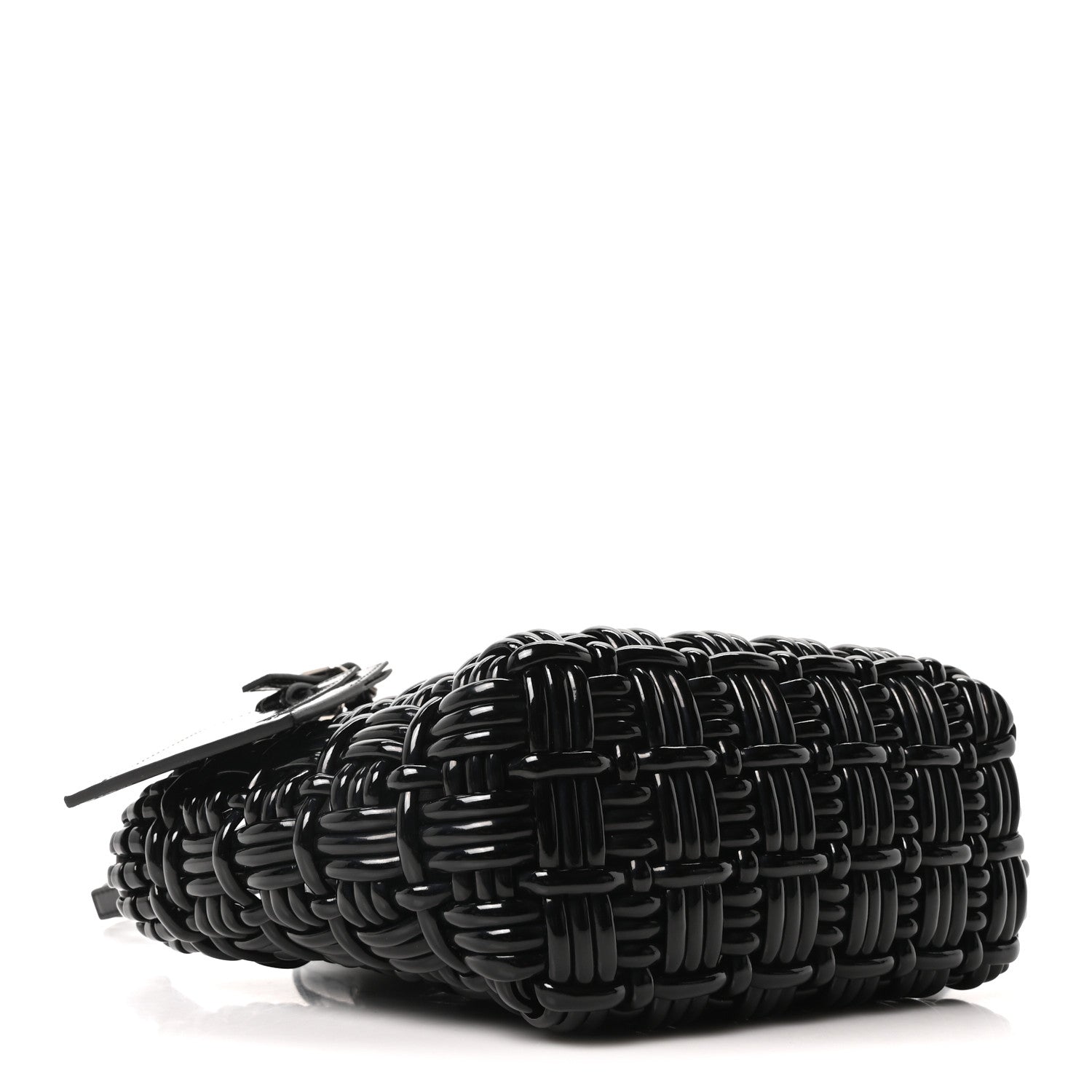 Balenciaga Faux Calfskin Braided Varnished XXS Bistro Basket Black 4 of 9
