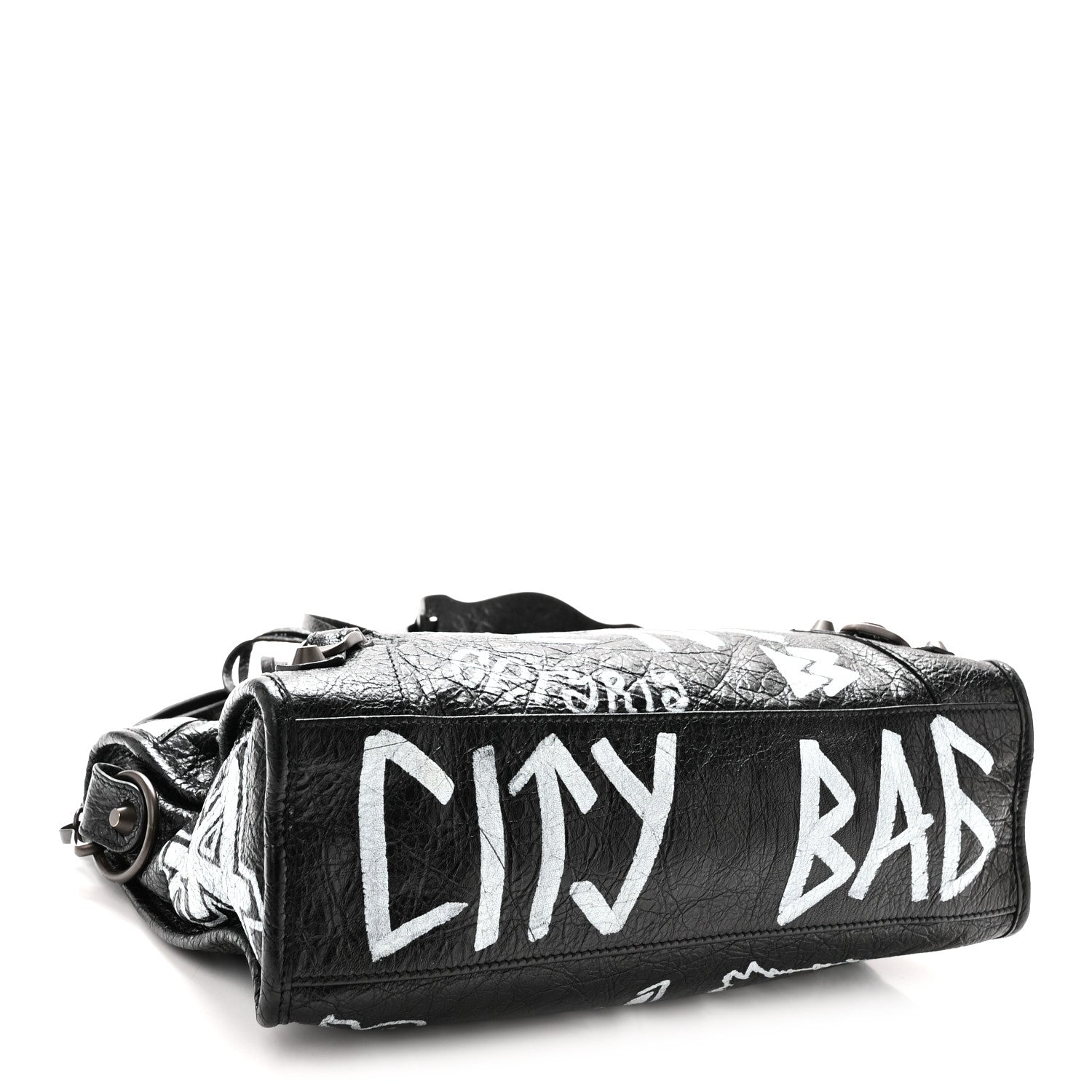 Balenciaga Agneau Classic Hardware Graffiti All Over S City Black Black 5 of 11