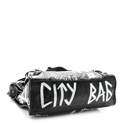 Balenciaga Agneau Classic Hardware Graffiti All Over S City Black Black 5 of 11