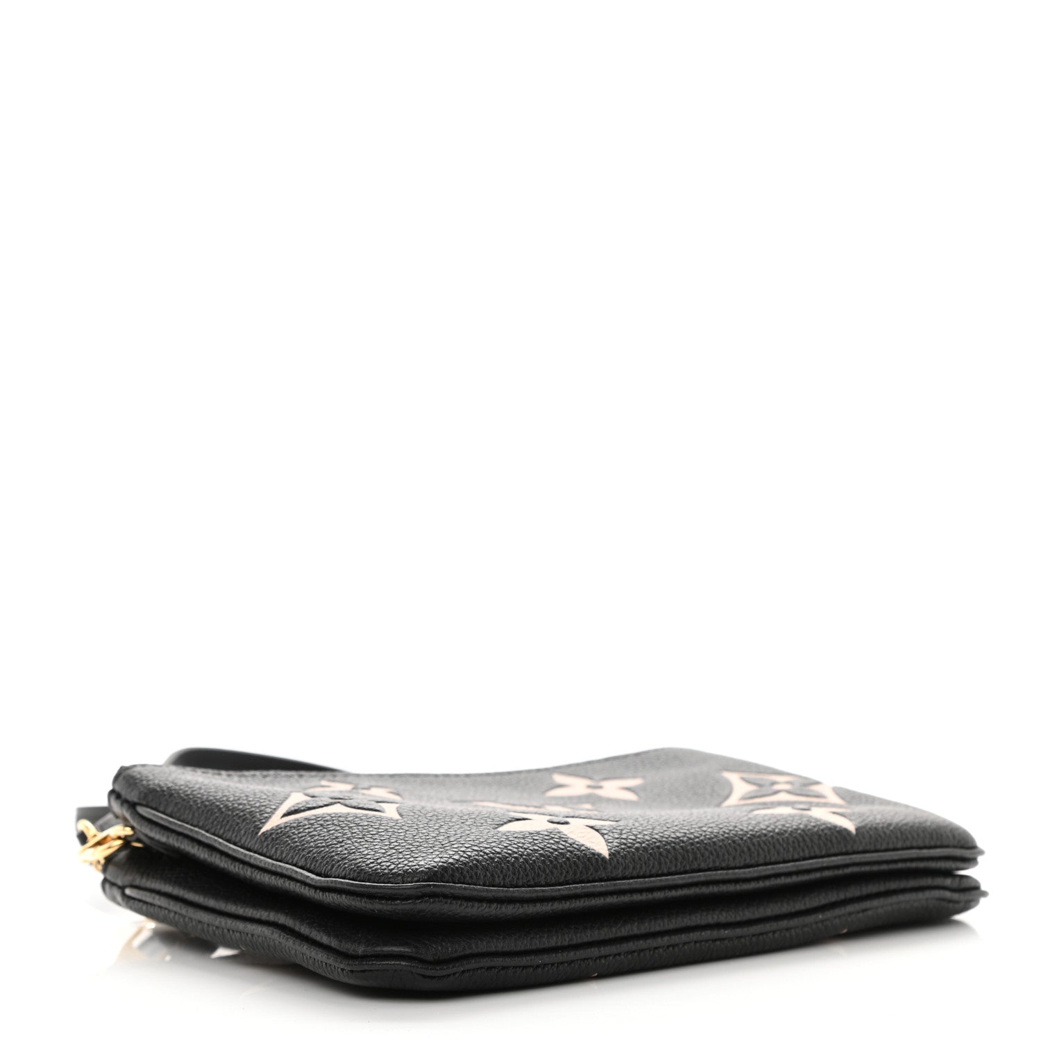 Louis Vuitton Empreinte Monogram Giant Double Zip Pochette Black Cream 4 of 9