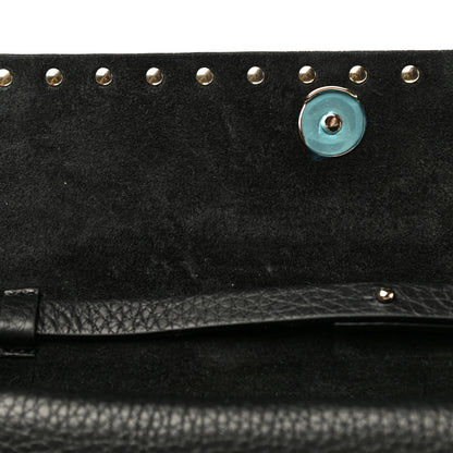 Valentino Garavani Grainy Calfskin Rockstud Double Flap Crossbody Bag Black 11 of 18