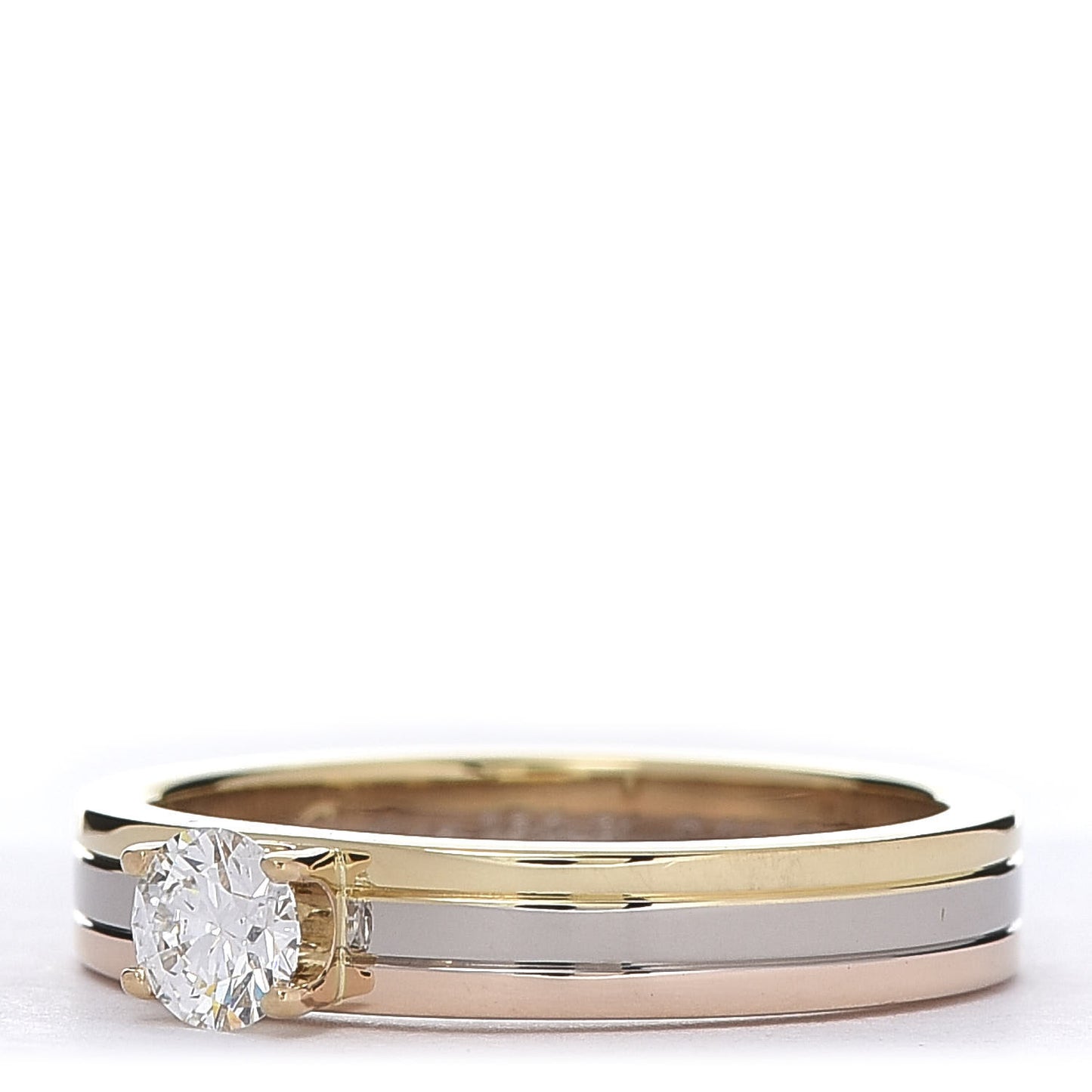 18K Pink Yellow White Gold Diamond .25ct Solitaire Trinity Engagement Ring 51 5.75